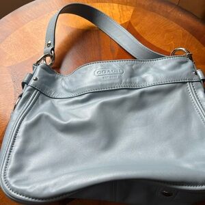 Coach Women's Light Blue Leather Shoulder Bag